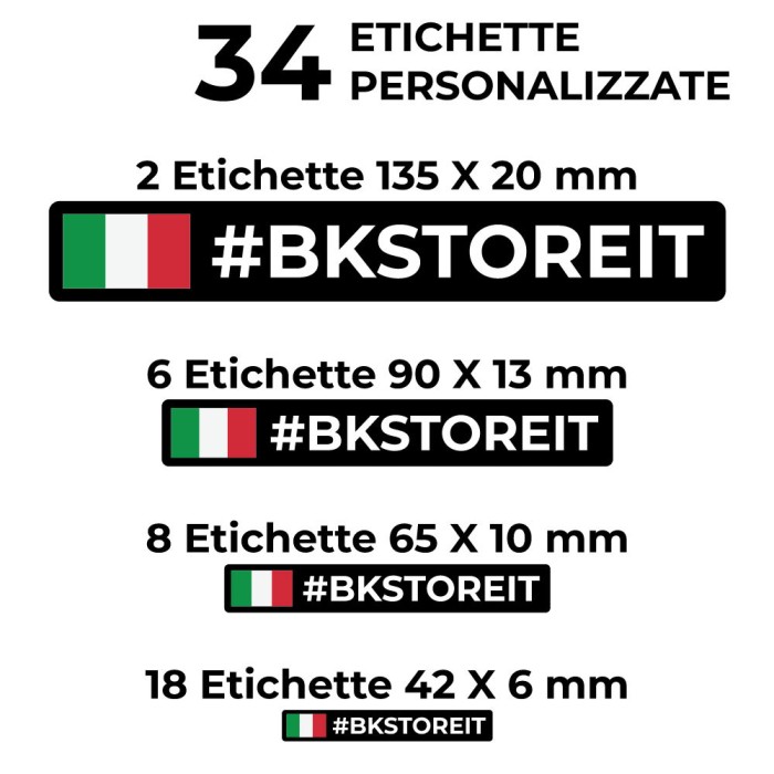 34 Etichette Adesive Personalizzate con Bandiera e Nome, Hashtag o testo. Stickers per hobby