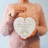 Bomboniera per comunione, battesimo, cresima, cuore in ceramica personalizzato con dedica e nomi e data