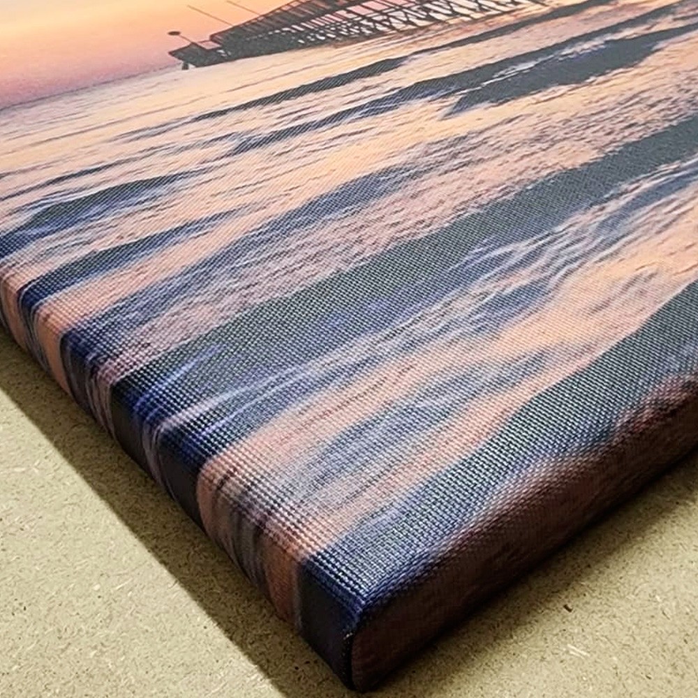Quadro con nomi su cartelli, frase e alba sul mare personalizzato per la famiglia