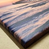 Quadro con nomi su cartelli, frase e alba sul mare personalizzato per la famiglia