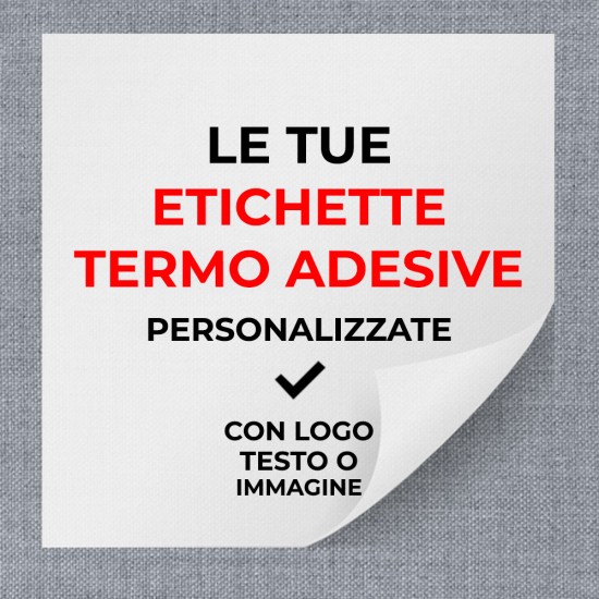 Etichette termo adesive Quadrate personalizzate con logo testo o immagine