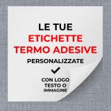Etichette termo adesive Quadrate personalizzate con logo testo o immagine