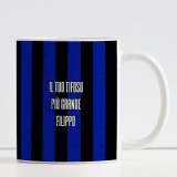 Tazza per un papà tifoso con la squadra di calcio per la festa del papà personalizzata con nome e numero