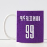 Tazza per un papà tifoso con la squadra di calcio per la festa del papà personalizzata con nome e numero