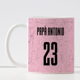 Tazza per un papà tifoso con la squadra di calcio per la festa del papà personalizzata con nome e numero