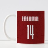 Tazza per un papà tifoso con la squadra di calcio per la festa del papà personalizzata con nome e numero