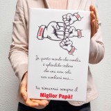 Regalo per la festa del papà, quadro personalizzato con pugni ed i nomi
