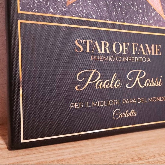 Regalo per la festa del papà, quadro "Star of fame" personalizzato con nomi