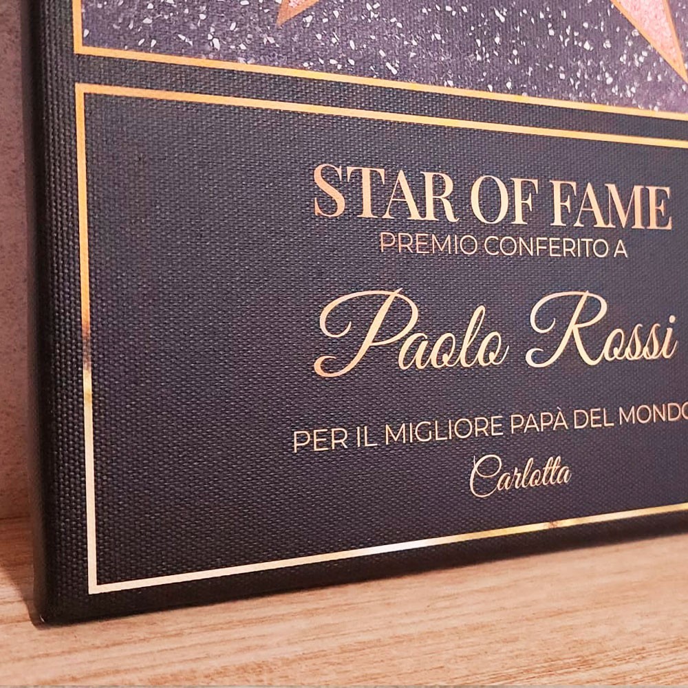 Regalo per la festa del papà, quadro "Star of fame" personalizzato con nomi