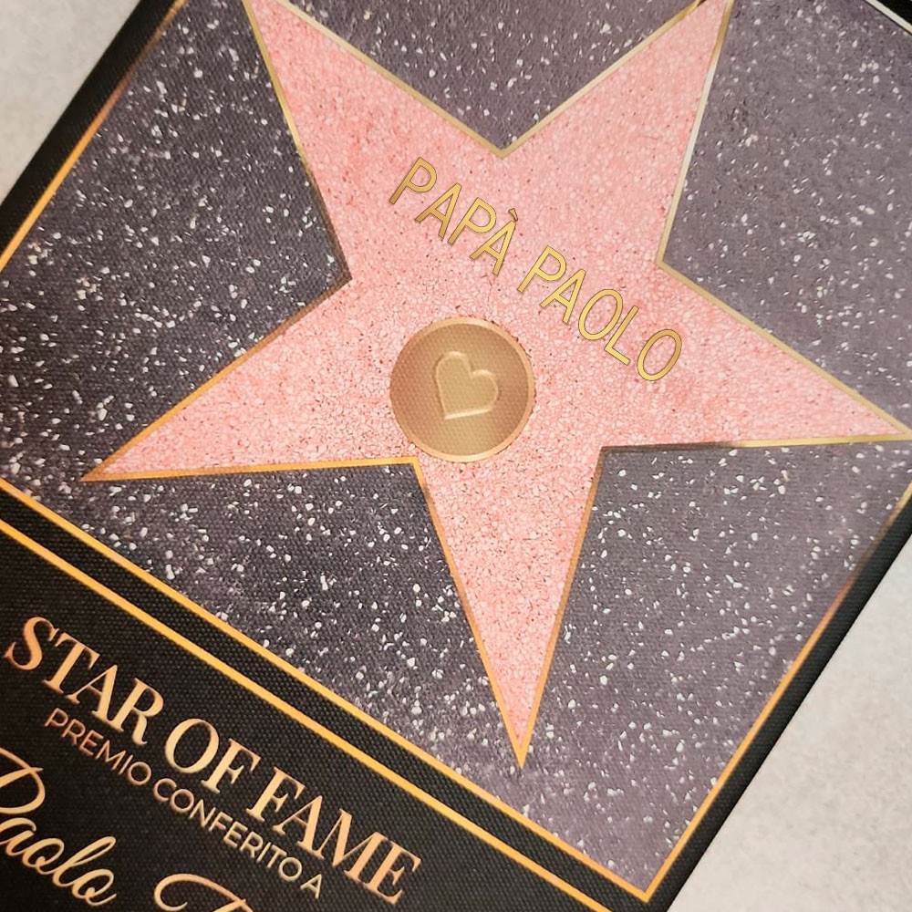 Regalo per la festa del papà, quadro "Star of fame" personalizzato con nomi