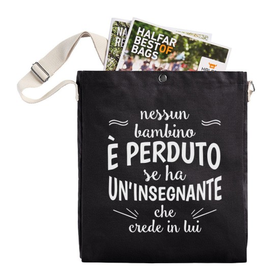 Shopper a Tracolla regalo per la maestra e maestro personalizzata con nome e classe