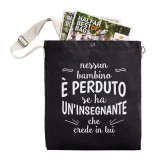 Shopper a Tracolla regalo per la maestra e maestro personalizzata con nome e classe