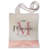 Regalo per la maestra borsa shopper personalizzata con monogram, nome maestra e classe