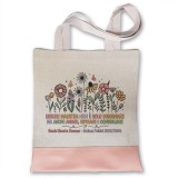 Shopper regalo per la maestra, con motivo floreale, bellissima dedica e nomi