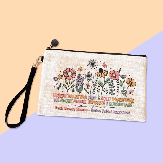 pochette astuccio personalizzata per la maestra