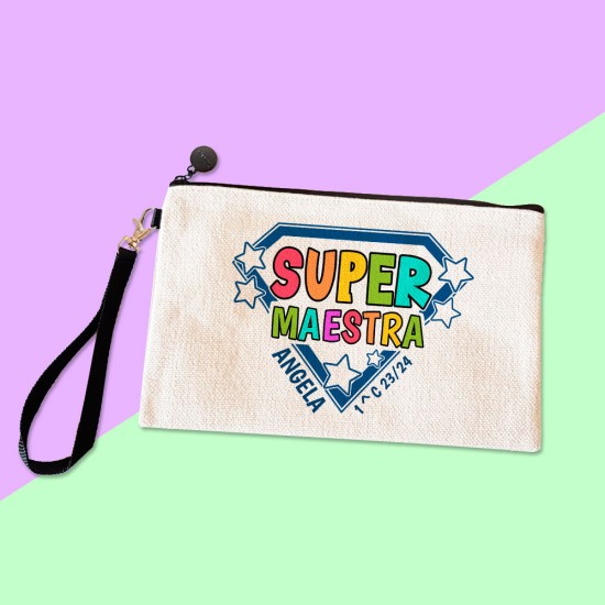 regalo personalizzato pochette astuccio super maestra