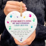 Regalo personalizzato per la maestra cuore in ceramica "Grazie maestra per averci insegnato i colori della vita""