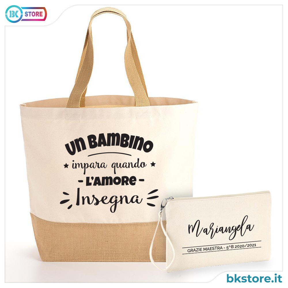 borsa grande maestra personalizzata nome