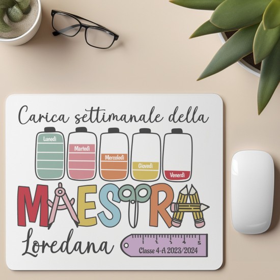 mouse pad tappetino mouse per la maestra personalizzato