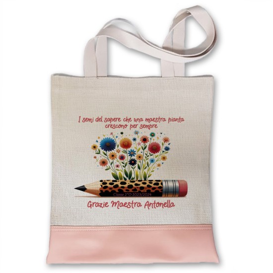 utile regalo maestra shopper personalizzata