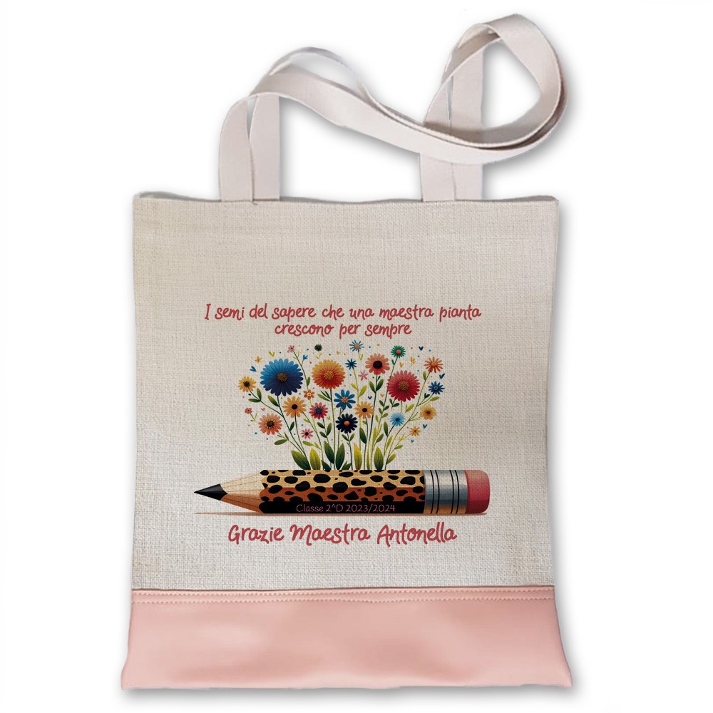 utile regalo maestra shopper personalizzata