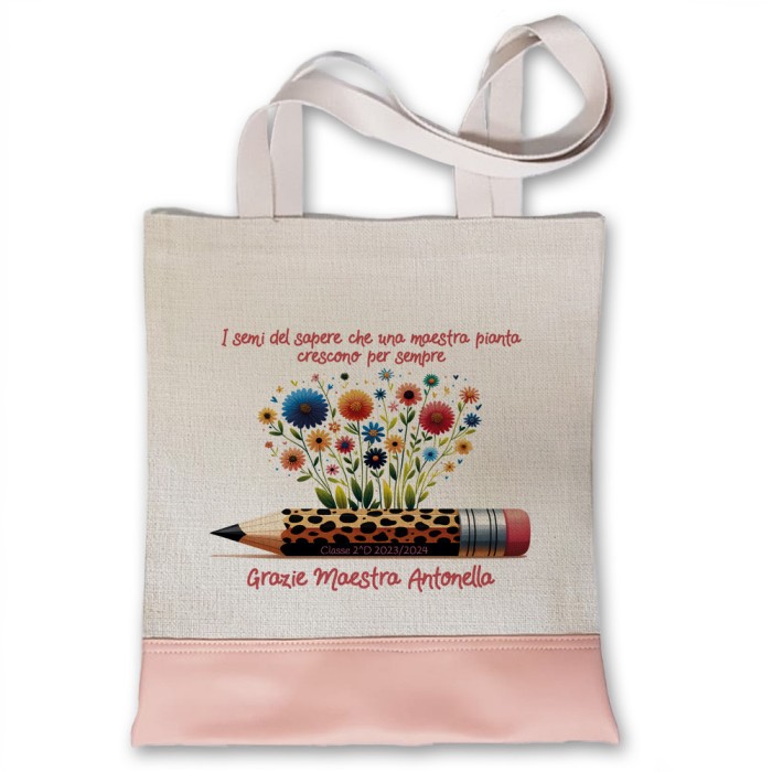 utile regalo maestra shopper personalizzata