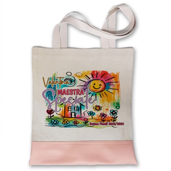 divertente shopper borsa personalizzata per le maestre