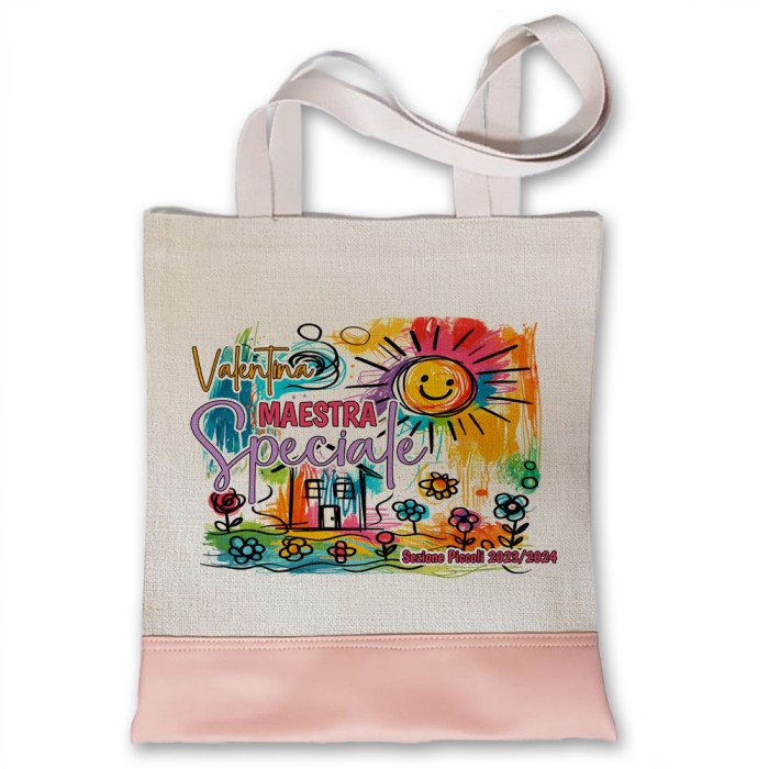 divertente shopper borsa personalizzata per le maestre