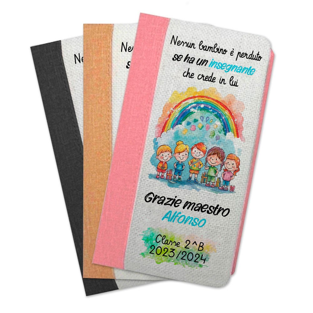 Regalo personalizzato per le maestre e maestri taccuino con dedica, classe e nome maestra o maestro