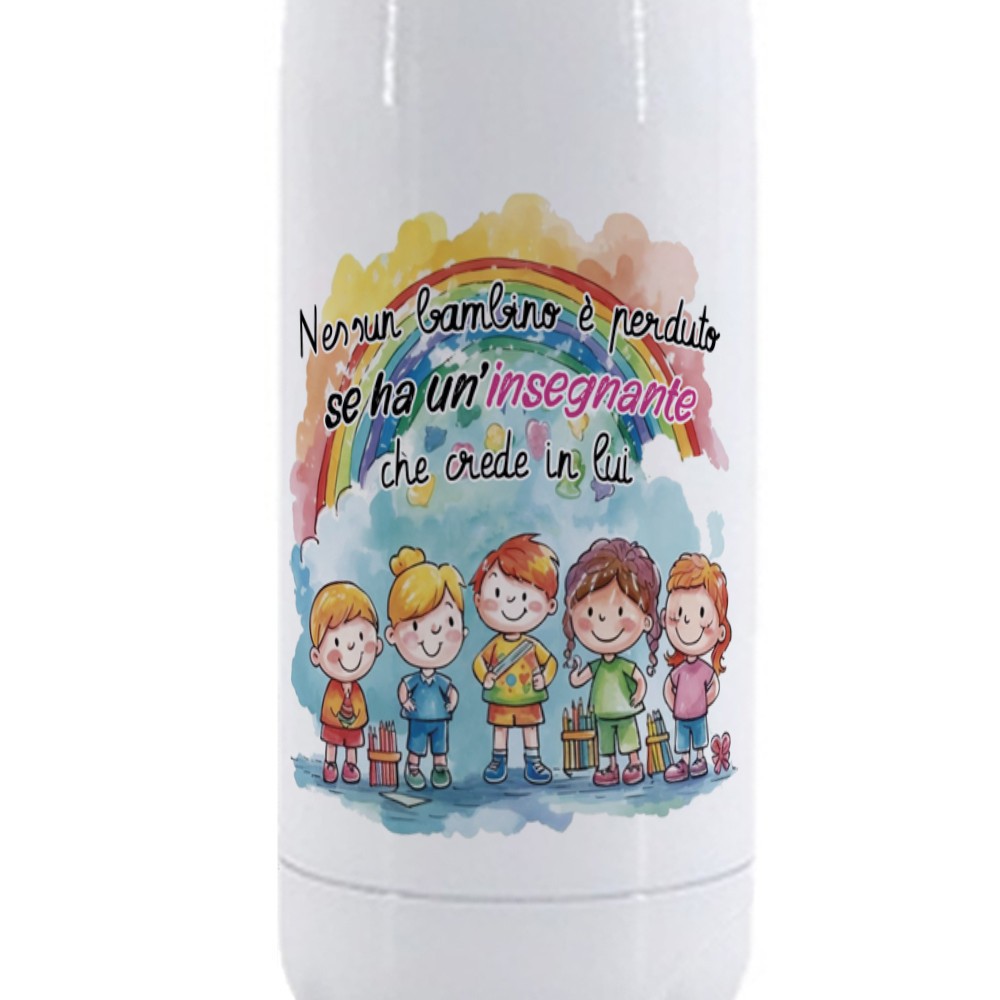 Borraccia per la maestra o maestro, regalo personalizzato con nomi bambini