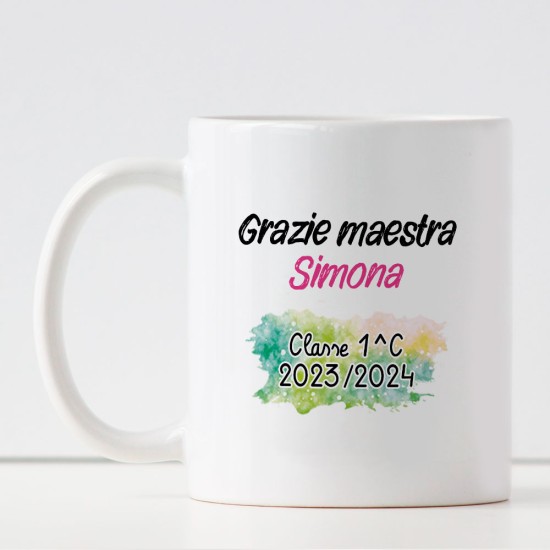 Regalo per la maestra o maestro, tazza personalizzata con nomi