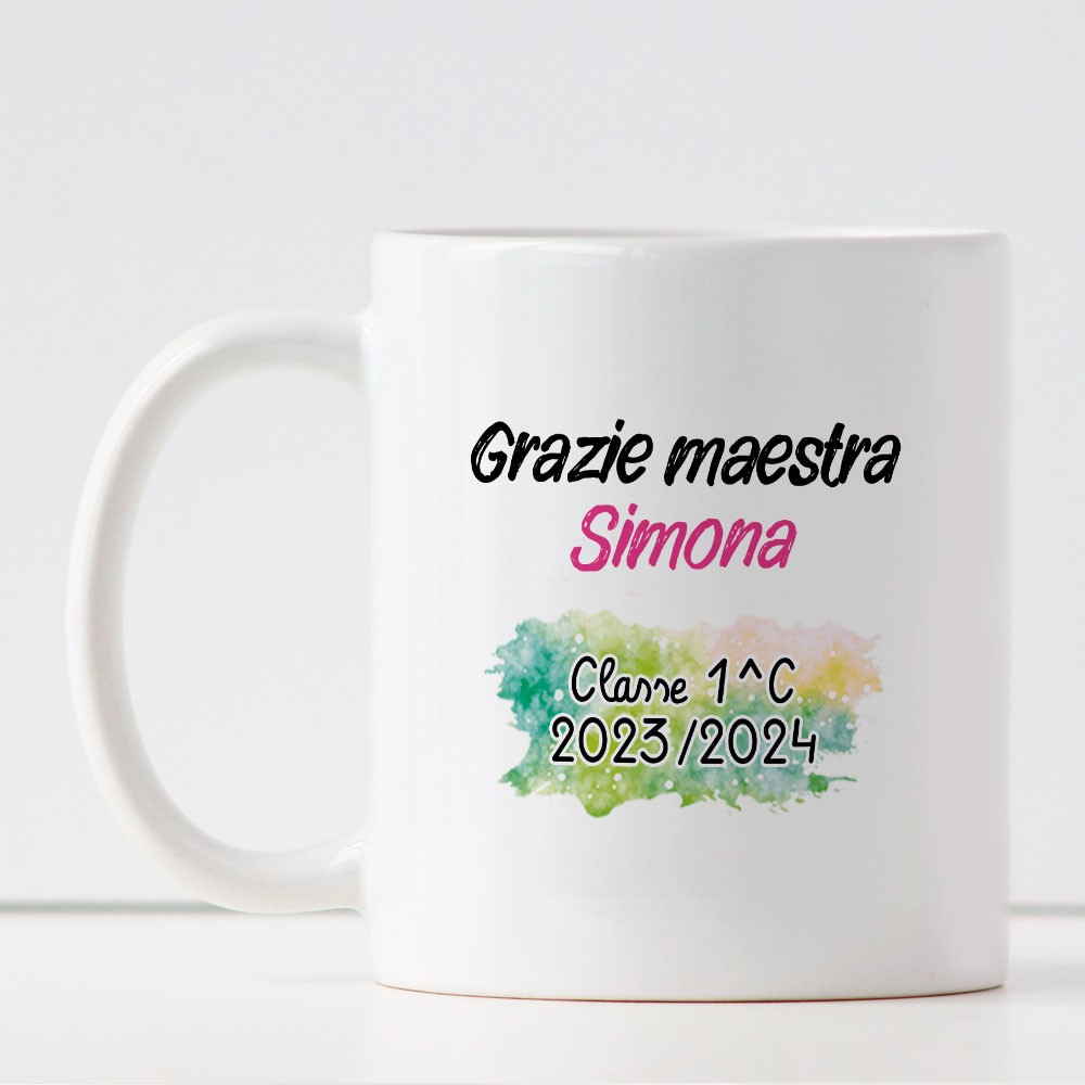 Regalo per la maestra o maestro, tazza personalizzata con nomi