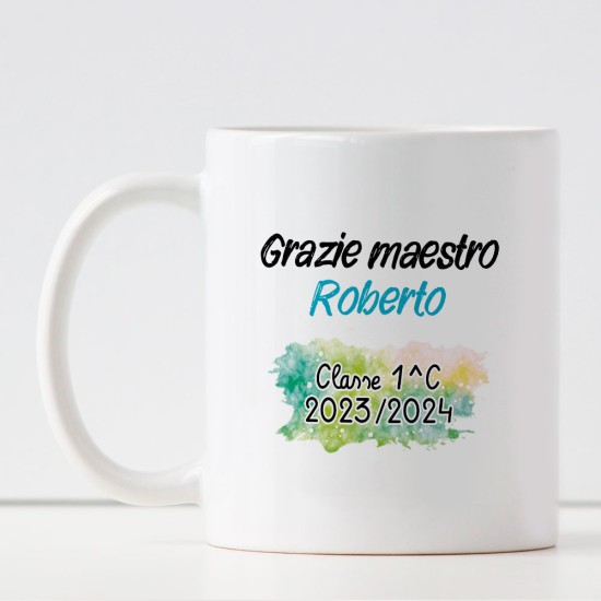 Regalo per la maestra o maestro, tazza personalizzata con nomi