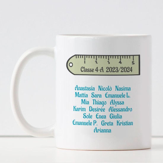 Tazza regalo per il maestro, carica settimanale, personalizzata con i nomi di tutti i bambini