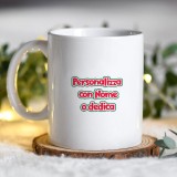 Ironica tazza stile grinch, personalizzata con nome e dedica