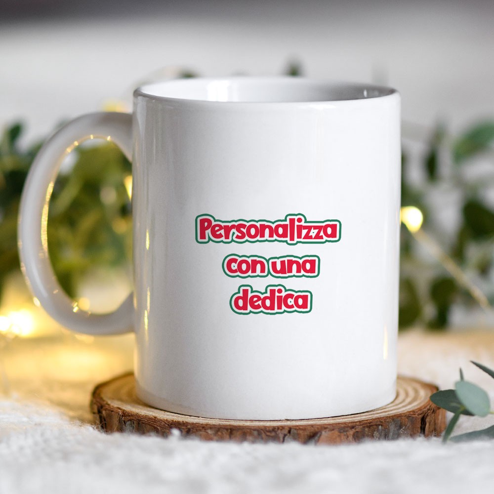 Tazza natalizia per bambini amanti dei cani, personalizzata con nome e dedica