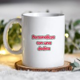 Tazza natalizia per bambini amanti dei cani, personalizzata con nome e dedica
