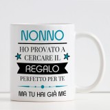 Tazza regalo per il nonno, personalizzata con nome e dedica
