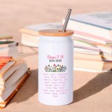 Regalo speciale per la maestra, tazza bicchiere con cannuccia, personalizzata con nomi