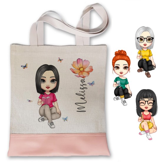 copy of Borsa shopper delux idea regalo per la maestra con avatar personalizzato e nomi bambini
