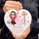 Idea regalo personalizzato con avatar per la maestra, cuore con nomi bambini
