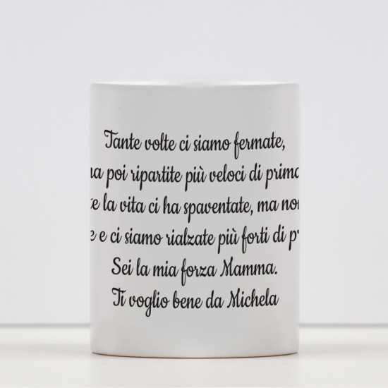 Tazza per la mamma personalizzata con una toccante dedica e nome