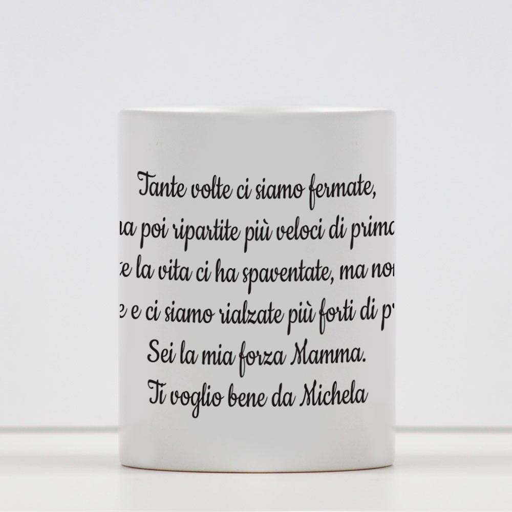 Tazza per la mamma personalizzata con una toccante dedica e nome