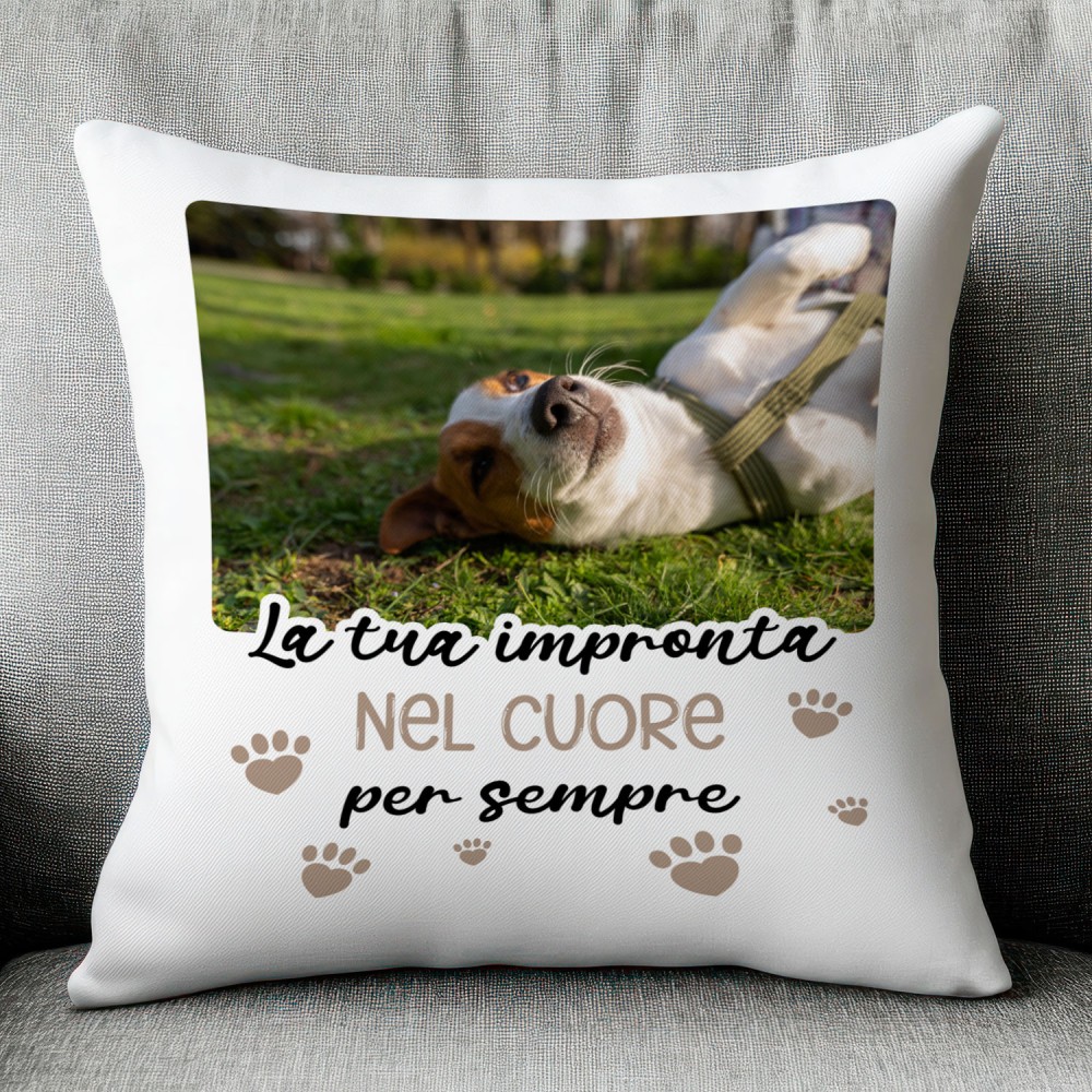 Cuscino con Foto Cane o Gatto – La tua impronta nel cuore per sempre