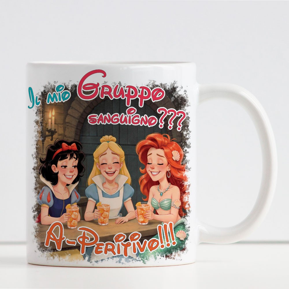 Tazza Personalizzata per Amiche – Principesse aperitivo Spritz | Idea Regalo Divertente amica