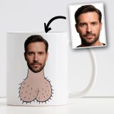 Tazza con testicoli e foto, regalo divertente addio nubilato, compleanno, o scherzo per l'amico
