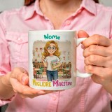 Tazza personalizzata per maestra con avatar e nome