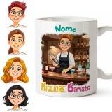 Tazza Personalizzata mestiere barista con Avatar – Regalo per Amica o Collega con Nome e Dedica