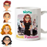Tazza Parrucchiera Personalizzata con Avatar e Nome – Idea Regalo Originale per Hairstylist e Salone di Bellezza
