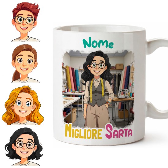 Tazza Sarta o Stilista Personalizzata con Avatar e Nome – Idea Regalo Originale